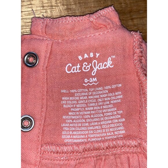 Cat & Jack Baby Girls Dusty Coral Long-Sleeve Bodysuit Romper - Picture 7 of 10